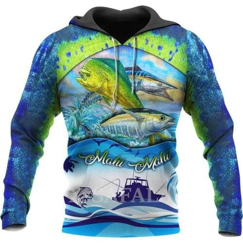 Fishing Love Mahi Mahi Fish 3D Full Print Size Hoodie Man Women Harajuku Outwear Zipper Pullover Sweatshirt Unisex-5