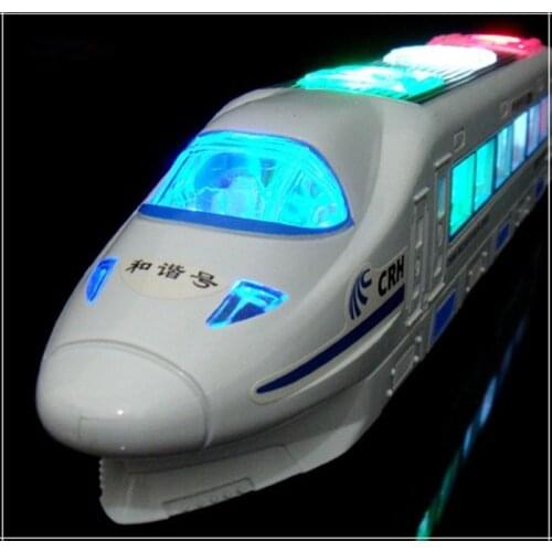 [ Funny ] Electric light and music Train Toy high-speed train goes around and changes directions on contact (Battery Powered)