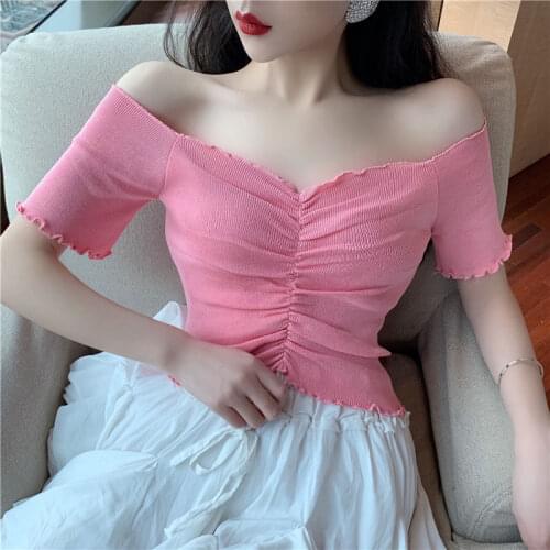 Woman TShirts Womens Summer T-shirt Crop Top Mujer Camisetas