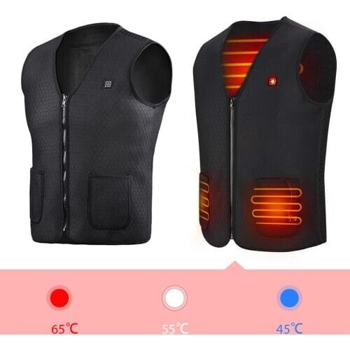 USB Heated Vest Electric Heating Vest Heating Waistcoat Warm Sleevless Vest Outdoor Winter Ski Fishing Hiking Heater Men Women