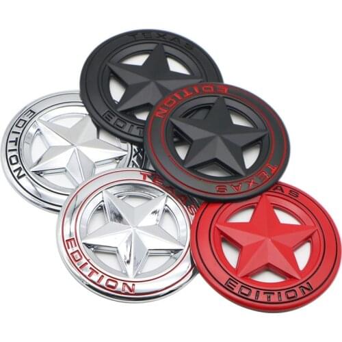 1X 3D Metal TEXAS EDITION Shield Pentagram Emblem Badge Fender Side Tail Car Stickers for JEEP Wrangler Liberty Grand Cherokee