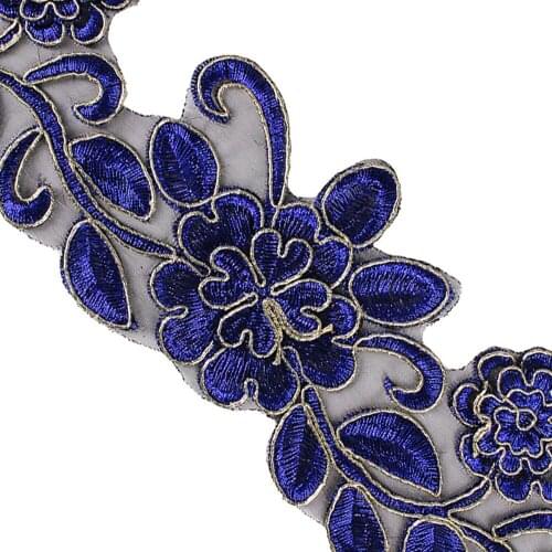 10yards Gold Metallic 3D Navy Trim Embroidery Cord Lace Ribbon Trimming Lace Applique Tape Motif Craft Clothes Decorated T2462