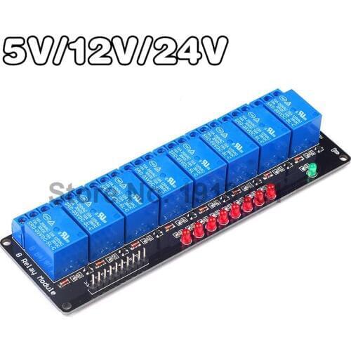 5V 12V 24V 8 Channel Relay Module Low level for SCM Household Appliance Control