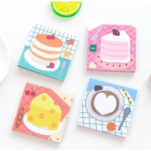 50 Sheets/pack Toast Bread Sticky Notes Memo Pad School Supplies Planner Stickers Paper Bookmarks Japanese Stationery