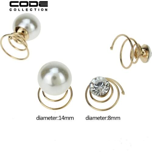 6Pcs/Set Vintage Pearl Wedding Hair Pins Rhinestone Hair Accessories Set Twists Coils Swirl Spiral Hairpin Fine Jewelry