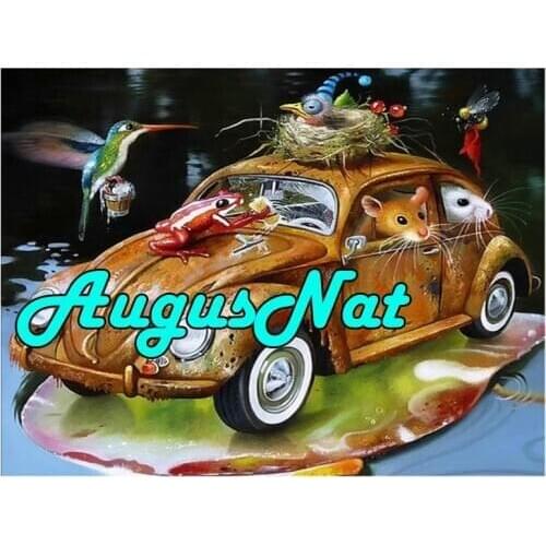 5d diy full drill diamond painting car full round daimond embroidery animals pebble beads puzzle picture diamant mosaic sticker