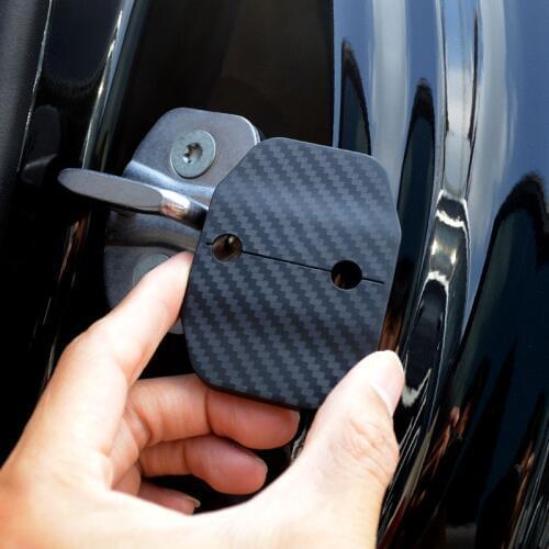 Carbon Fiber Style Car Door Lock Protection Covers 4pcs For BMW X5 F15 X6 F16 2014-18 Door Look Decoration Shell