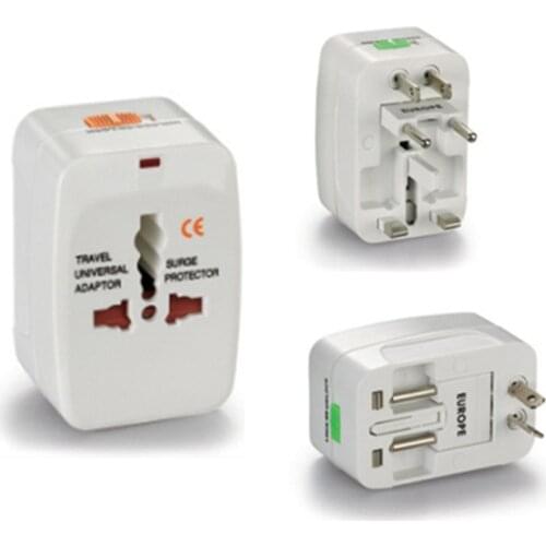 White Multi-purpose global Universal travel Adapter Plug double USB Port AC Power Adaptor with AU US UK EU plug socket converter