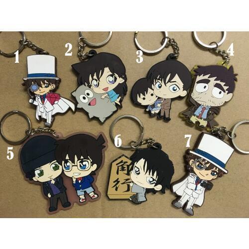 H007 Detective Conan Case Closed Anime keychain Rubber strap phone charms