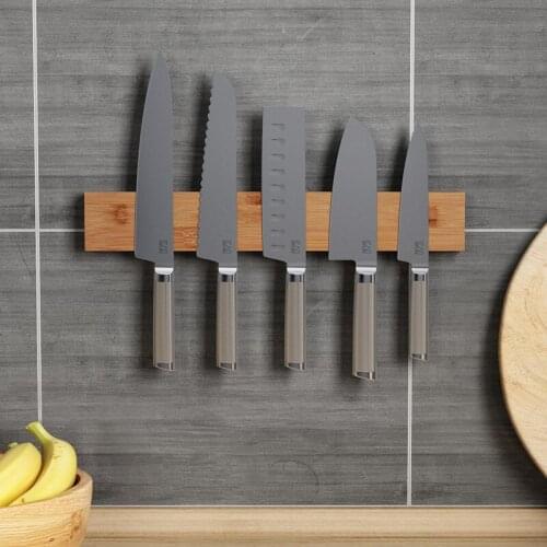 Wooden Magnetic Tool Holder Wall Adhesive Hooks Adhesive Knife Magnetic Knife Holder