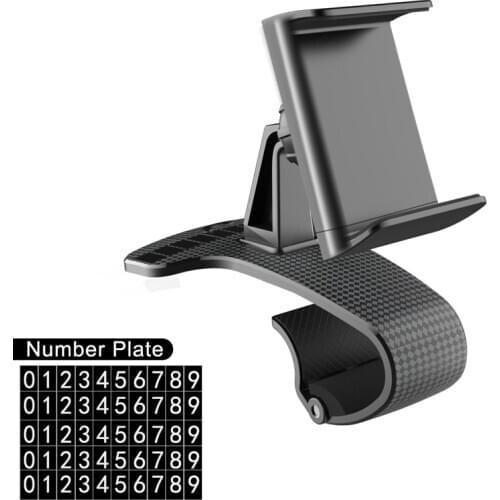 XMXCZK HUD Dashboard Car temporary Number plate Cell Phone Holder 360° Adjustable GPS Car Clips holder For iphone 11 Xiaomi 9