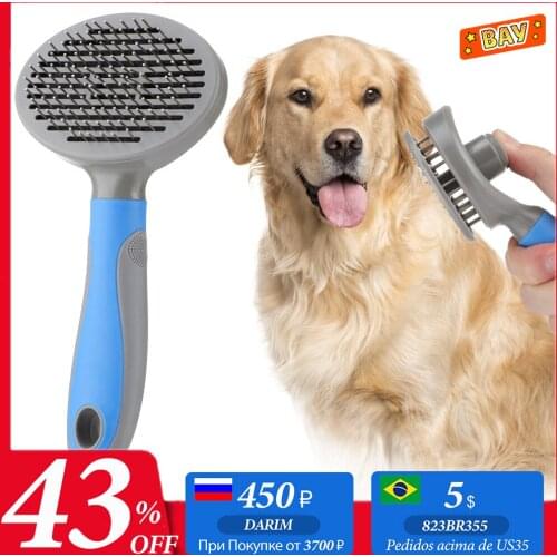 Efficient Self Cleaning Slicker Pets Grooming Tool with Massage Particles Cat Brush Dog Comb Removes Hair for Dogs and Cats