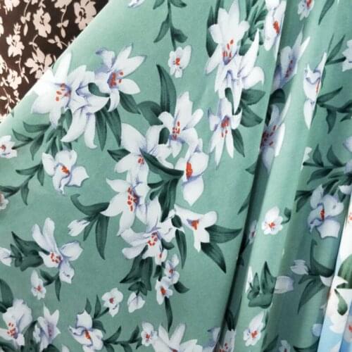 Stretchy Chiffon Holiday Dress Fabric Flower Smmer Fashion Trouser Skirt Blouse Material