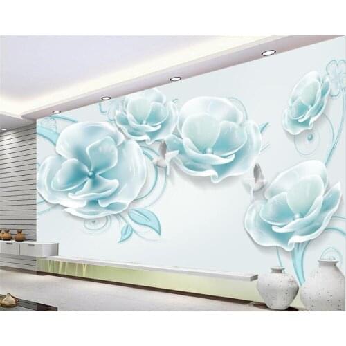 Customized Wallpaper 3D Three-dimensional Relief Tulip Mural Modern Simple European Style Living Room Background Wall фотообои