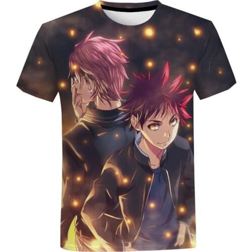 2021 Popular Japanese Anime Food Wars Shokugeki No Soma 3D Printed T-shirt Men/Women Cool Harajuku Streewear Pop Casual Tops