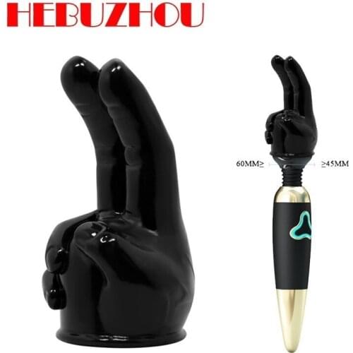 HEBUZHOU G-Spot Clitoris Stimulator AV Rod Massager Cap Accessories Magic Wand Head Finger Vibrator Attachment Sex Toy For Women