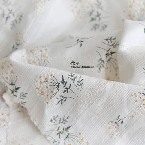 50*140cm Imitation Embroidery Cotton Gauze Floral Tablecloth Curtain Curtain Cotton Clothes Cloth DIY Handmade Fabric