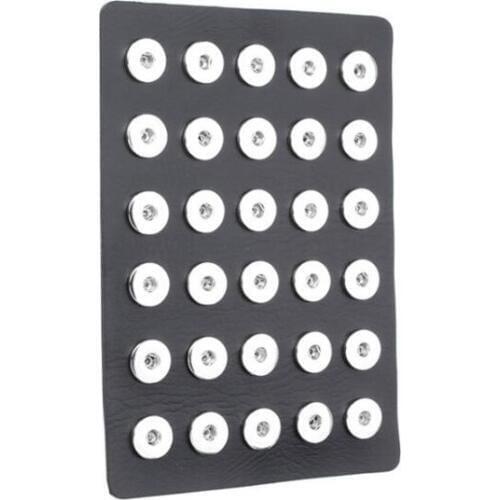 New Snap Button Jewelry Black Leather Snap Display for 30pcs 18MM Snap Buttons Jewelry Display Soft Displays Holder