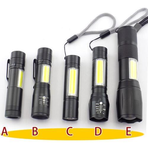 Mini flashlight 2 LED COB Q5 penlight USB linterna work flash light Torch rechargeable Battery Lamp Camping linterna high power