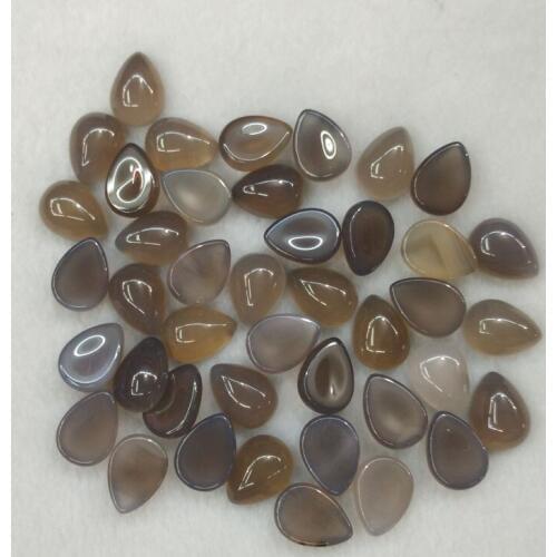2017 Fashion good quality natural grey onyx teardrop CAB CABOCHON beads for jewelry making 10x14mm wholesale 50pcs/lot free