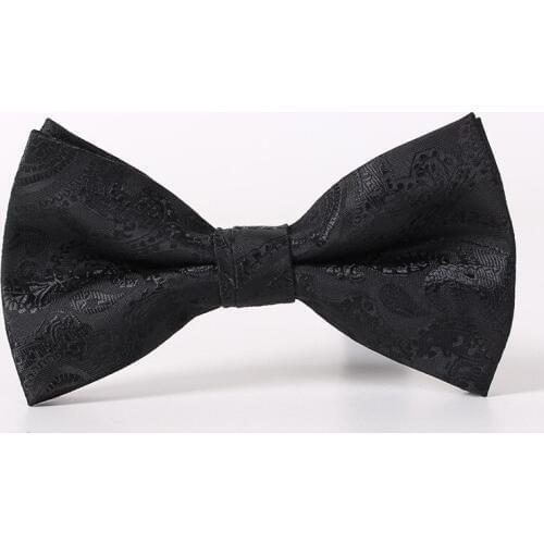 Fashion Black Bowtie Gentlemens Adjustable Paisley Bowtie for Men Wedding Prom Party Neckwear Bow Ties Women Butterfly Cravat