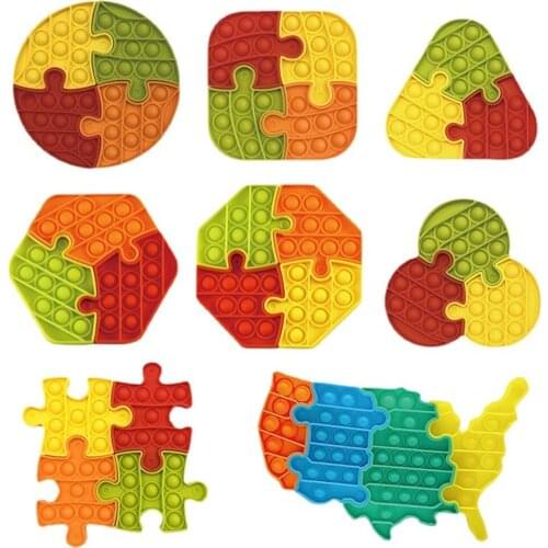 Pop Puzzle Jigsaw Push Pop Fidget Puzzles Toys Squeeze Fidget Popper Bubble Fidget Sensory Toy