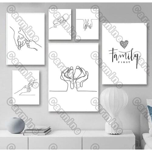 Poster Hold Hands Family Still Life Canvas Painting Wall Art Home Decoration for Living Room and Bedroom Frameless Style