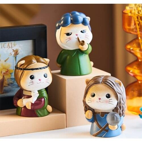 Nordic Home Decor Living Room Desk Decoration Christmas Decorations Gifts Cute Animal Figurines Retro Artist Model Resin Statue