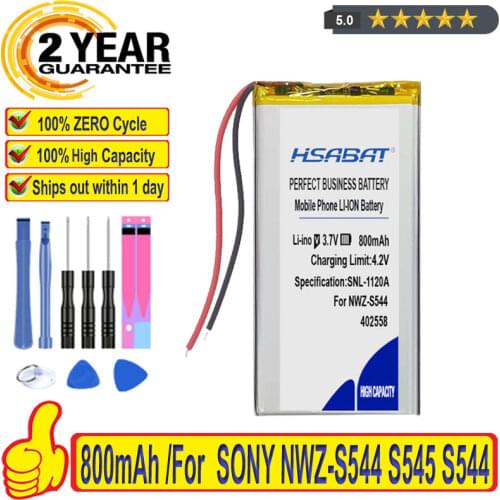 Top Brand 100% New 800mAh Battery for SONY NWZ-S544 S545 S544 NWZ-S545 Batteries + free tools