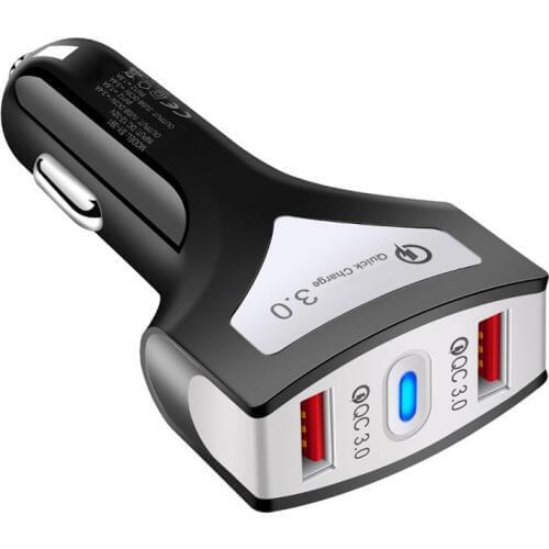 Universal Car Charger LED QC3.0 Dual USB Fast Charger Dual Port Output Fast Charger Car USB Socket Adapter