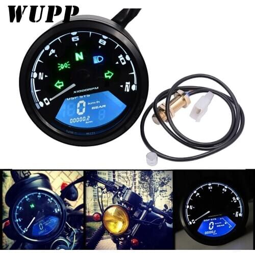 WUPP Motorcycle Meter LED digita Indicator light Tachometer Odometer Speedometer Oil Meter Multifunction With night vision dial