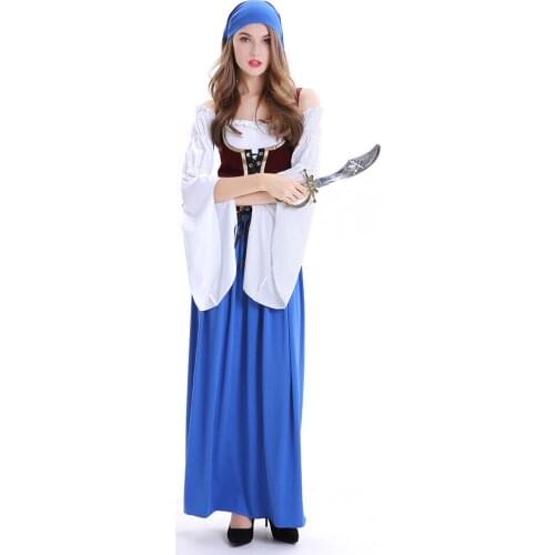 2020 Women Fantasia Pirate Captain Costumes Adult Woman Halloween Party Pirate Costume Cosplay Pirates of the Caribbean Dress Up