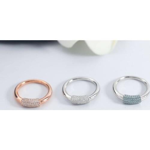 SLJELY Fashion Real 925 Sterling Silver Pink Gold Color Large White Hoop Ring Women Luxury Brand Valentine Series Fine Jewelry