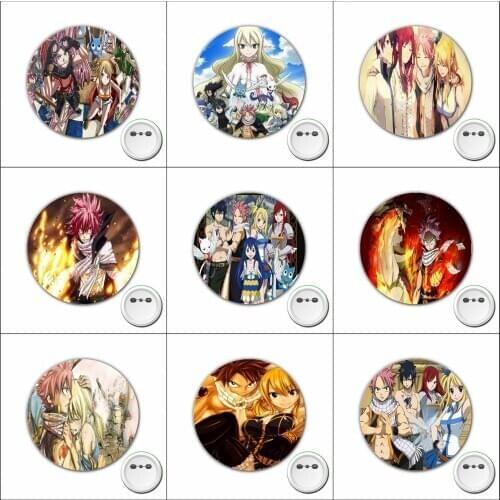 1pcs anime Fairy Tail Natsu Cosplay Badge Cartoon Pins Brooch for Clothes Accessories Backpacks bags Button Badges