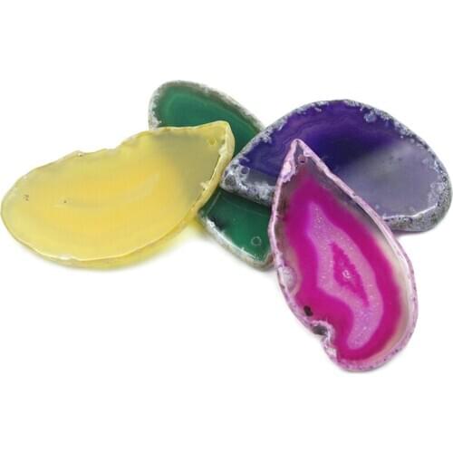 1PC Natural Agat Geode Polished Irregular Crystal Slice With holes Stone DIY Pendant Mineral Home Decoration Styles Are Sent Ra