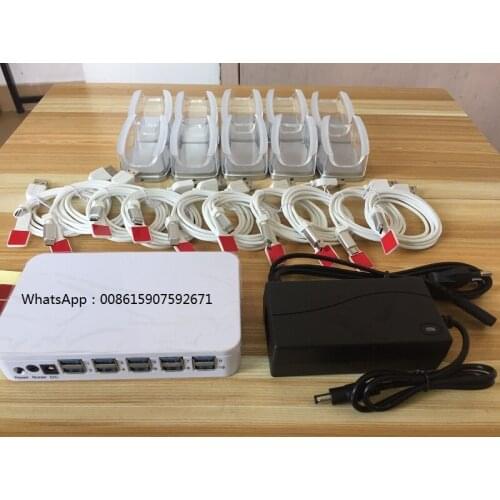 10 Port Mobile Phone Anti-Theft Device Phone Burglar Alarm Tablet Security Display Stand Charging Alarm Security Box With Cables