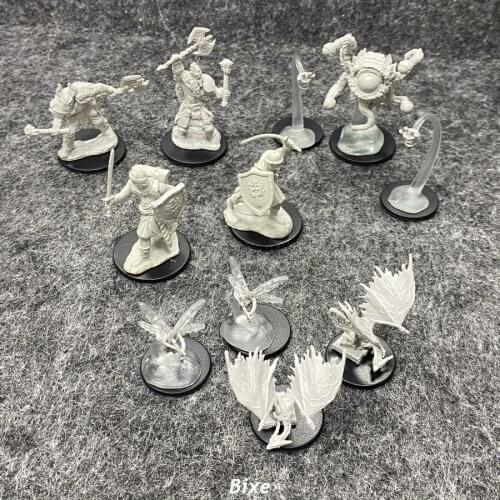 11PCS Pseudodragon Sprite Gazer Spectator Elf Wizard Female Half-Orc Barbarian Miniatures Nolzurs Marvelous Unpainted Models