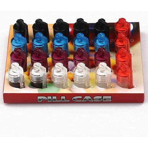 24 Pcs/Lot Glass&Plastic Bottle Storage Snuff Snorter Tobacco Storage Pill Case Random Color