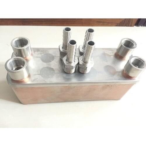 30 Plate Wort Chiller Stainless Steel 304 Brewing Chiller,1/2 male Garden hose Thread & 4pcs Hose Barb