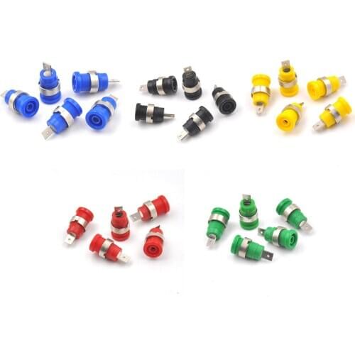 5 PCS/Lot 4mm Banana Plugs Female Jack Socket Plug Wire Connector 5 Colors 29.66*4.35mm