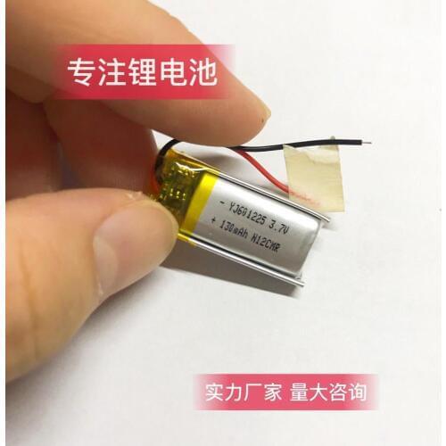 601225 3.7v 130mAh 25mm*12mm*6mm Size Rechargeable Lithium Li-po Li-polymer Li Ion Battery Accumulator AKKU