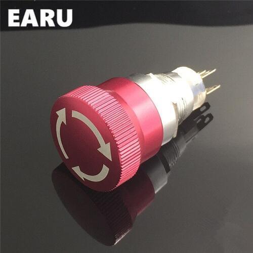 1pc 19mm Stainless Steel Waterproof Metal Surface Equipment Emergency Stop Switch Push Button 3A Rotary Switch 1NO+1NC/2NO+2NC