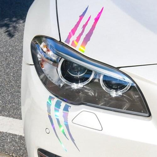 Car Stickers Ghost Grab Hand Light Eyebrow Reflective Car Stickers 40x12cm Claw Marks Light Eyebrow Stickers Decals Car Accessor