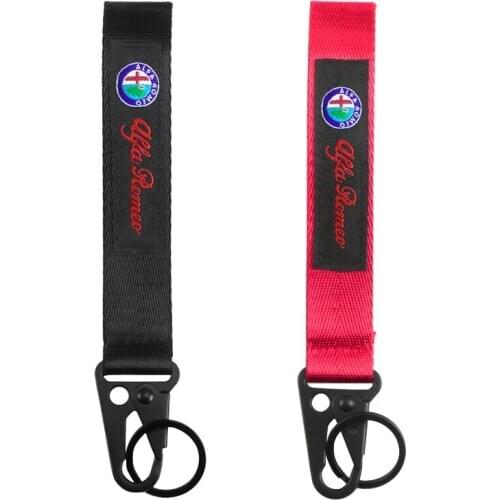 Car key ring Nylon Webbing Keychain with hawk buckle key ring for alfa romeo 159 147 156 giulietta 159 mito Stelvio Accessories