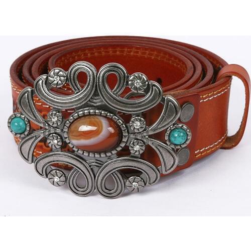 Free Shipping,quality Top Brand national style,100% cow leather smooth buckle belt.women genuine leather fashion,sales