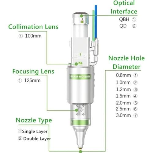 BM100 3000W Raytools Automatic focusing 3D Robot Cutting Head
