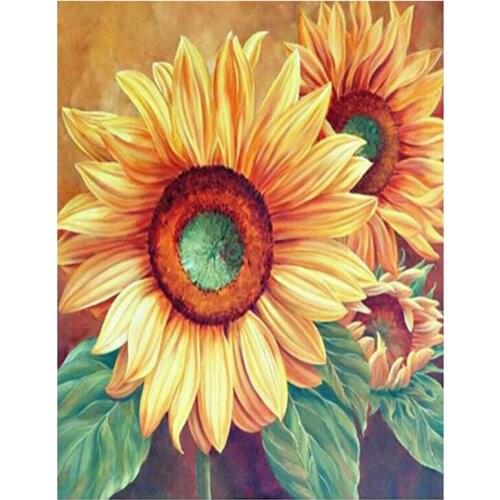 DIY 5D Full Square Beautiful Flower Sunflower Crystal Mosaic Embroidery Icon Diamond Painting Paste Crafts Home Decor FC505