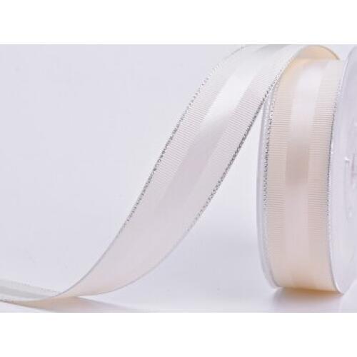 1-1/2" inch (38mm) double layer grosgrain silver side with satin ribbon for gift packing