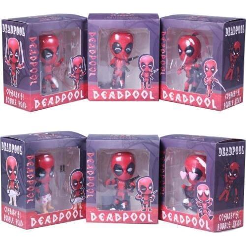 Marvel 11.5cm Boxed X-MAN DeadPool Super Hero Q version Figure Model Toys Three per serving