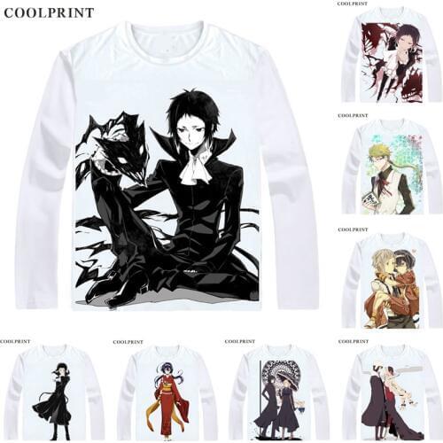 Coolprint Akutagawa Ryuunosuke T Shirt Bungou Stray Dogs Literary Men T-shirt Casual Vintage TShirt Printed Long Sleeve Shirts